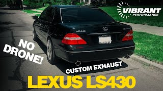 LS430 CUSTOM EXHAUST  Vibrant Ultra Quiet Resonators  4quot Tips [upl. by Willtrude]