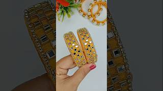 DIY Kundan stone kada  kundan stone haldi bangles shorts priyazkorner [upl. by Strickman891]