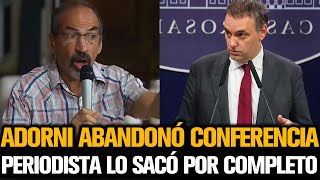 ADORNI ABANDONÓ LA CONFERENCIA POR PERIODISTA QUE LO SACÓ [upl. by Annaes89]