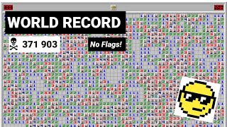 Breaking The Hardest Minesweeper WORLD RECORD Without Flags 371903 Difficulty [upl. by Oidale]