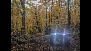 Misty Fall ATV Ride Exploring Trails Crapper Review Shelter Tour Trail Side Lunch [upl. by Stimson]