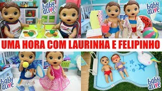 UMA HORA DE DIVERSÃO COM OS GÊMEOS LAURINHA E FELIPINHO [upl. by Aistek]