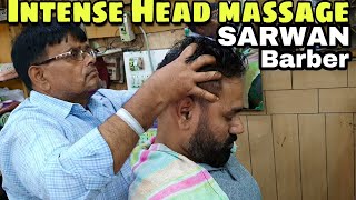 ASMR Intense head massage Ear eye massage with neck cracking by Indianbarber Sarwan Quick ASMR [upl. by Ecire]