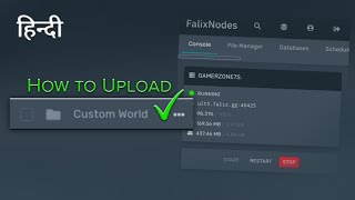 How to Upload Custom World in Falixnodes  World Upload Tutorial  GamerZone7s  In Hindi [upl. by Okiram]