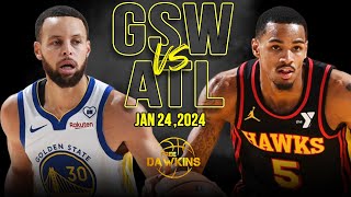 Golden State Warriors vs Atlanta Hawks Full Game Highlights  January 24 2024  FreeDawkins [upl. by Nilats]