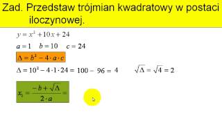 Postać iloczynowa funkcji kwadratowej  Zadanie  Matfiz24pl [upl. by Ynhoj]