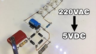 220VAC to 5VDC Circuit  How to Convert [upl. by Yema]