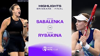 Aryna Sabalenka vs Elena Rybakina  2024 Brisbane Final  WTA Match Highlights [upl. by Lunnete422]