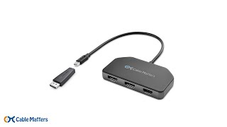 Cable Matters Triple 4K Mini DisplayPort Hub with DisplayPort and HDMI DisplayPort 14 and DSC12 [upl. by Ane710]