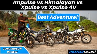 Hero Xpulse 4V vs Impulse vs Himalayan vs Xpulse BS6  Comparison  MotorBeam [upl. by Ajtak]