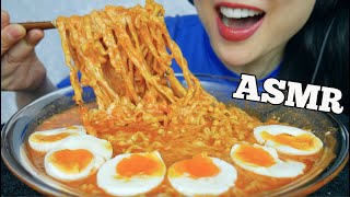 ASMR SPICY CHEESY NOODLES  SOFT BOIL EGGS RELAXING EATING SOUNDS NO TALKING  SASASMR [upl. by Eninaj]