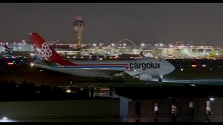 Cargolux Boeing Cargo 7474HAFER landing and taxiing – LAX June 15 2024 [upl. by Ballinger]