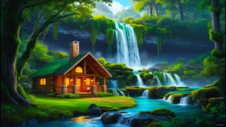 Waterfall Symphony Ultimate Relaxation Music Forest Sound Waterfall amp birds sound Water Whistle [upl. by Grange736]