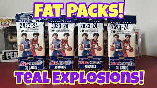 New Teal Explosion Parallels 202324 NBA Hoops Fat Packs [upl. by Eicarg]