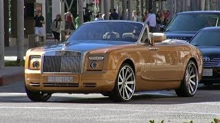 Arab RollsRoyce Phantom Drophead Coupe with a Gold Spirit of Ecstasy [upl. by Baniaz]