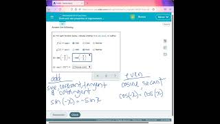 Even and odd properties of trigonometric functions [upl. by Idet919]