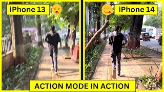 iPhone 13 vs iPhone 14 Action Mode Video Test  Stabilization Test and Comparison [upl. by Innus]