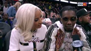 Cardi B and Offset give funny interview at Atlanta Hawks game [upl. by Herbie]