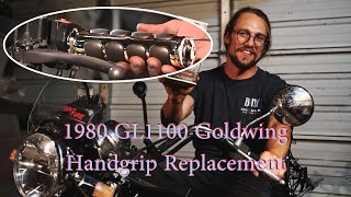 Handlebar Grip Replacement on Honda Goldwing GL1100 Motorcycle [upl. by Eilram]