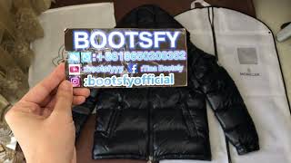 Moncler Maya Short Down Jacket Navy blue Review from BOOTSFY [upl. by Treve]