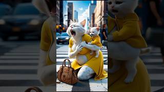 Pregnant Cat Moms Life CHANGED by Hero Kitten cat catlover shorts shortvideo funny cartoon [upl. by Anal]