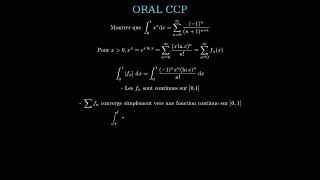 Intégration terme à terme à CCP maths education exercice cpge [upl. by Prendergast]