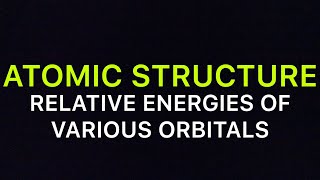 RELATIVE ENERGIES OF VARIOUS ORBITALS LECTURE 25 [upl. by Siari]