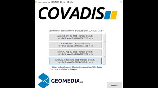 COVADIS 171b et Autocad 2021 Restaurer lespace de travail classique [upl. by Savart]