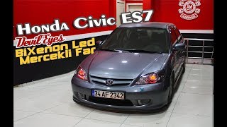 Honda Civic Vtec2  BiXenon Led Far Dönüşümü  Devil Eyes [upl. by Mazel77]