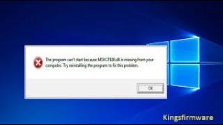 Window MSVCR100dll Error Fix File  Tested Fix MSVCR100dll Fix File Fix Dll 100 Error Windows [upl. by Magdaia]