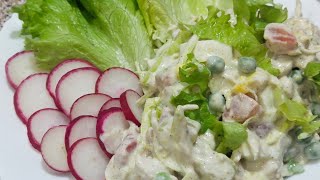 Mayonnaise Salad  Homemade Mayo Salad  COOKING WITH ZAIQA [upl. by Thom]