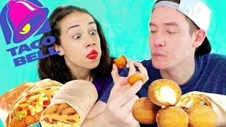 TASTING TACO BELL BREAKFAST FOODS W MIRANDA SINGS [upl. by Nnylyrehc]