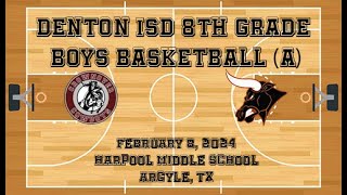 202324 DISD 8th Grade Basketball A Crownover Cowboys vs Harpool Longhorns [upl. by Cozmo]