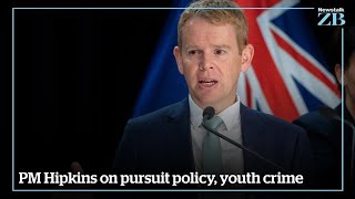 Watch PM Hipkins joins Mike Hosking to talk pursuit policy youth crime [upl. by Anuahsal]