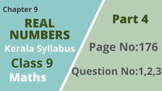 Class 9  Maths Chapter 9  Real Numbers  Page No176Question no123  Kerala Syllabus  Part 4 [upl. by Haden]