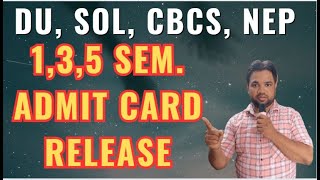 DU SOL 135 ADMIT CARD RELEASE [upl. by Ettesel]