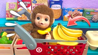 Baby Monkey goes grocery shopping at Target 🛒 [upl. by Eliason]