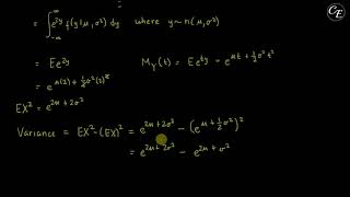 LogNormal Distribution  Derivation of Mean Variance amp Moments in English [upl. by Akcirre]