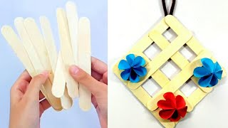 How to make simple icecream stick wall hanging  ice cream stick craft  diy [upl. by Hellene825]