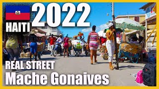 Walking in the city of GONAIVES Haiti Real Street 2022 nan MACHE Gonayiv to PARC VICENT [upl. by Buonomo768]