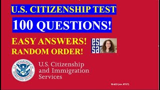 2022  100 Civics Questions 2008 version for the US Citizenship Test 2 [upl. by Stanhope908]