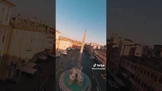 Drone above the roofs and squares of Rome [upl. by Maisie]