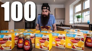 THE 100 PANCAKE CHALLENGE  BeardMeatsFood [upl. by Hsetih]