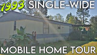 SINGLE WIDE MOBILE HOME TOUR  Our First Home Together [upl. by Neddie236]