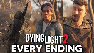 DYING LIGHT 2  EVERY ENDING Secret Lawan Hakon PK amp Saviors Endings [upl. by Eizle]