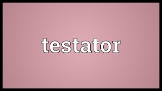 Testator Meaning [upl. by Doris]