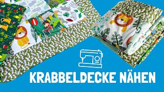 Krabbeldecke nähen  einfache Nähanleitung für eine Patchwork Babydecke [upl. by Feenah907]