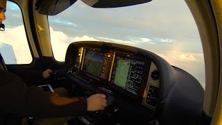 Cirrus SR22 G5 IFR Flight RNAV GPS Approach in IMC with ATC [upl. by Peer623]