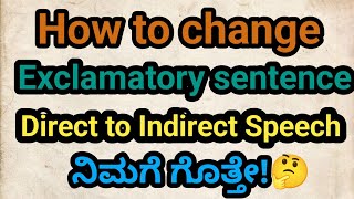 Video9How to change Exclamatorysentence DirecttoIndirectSpeech [upl. by Litch]