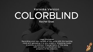 Colorblind Rachel Grae Karaoke Version [upl. by Solley]